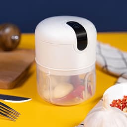 Elektrische Chopper - Keukenmachine Hakker - Snel Ingrediënten Snijden - Oplaadbaar Via USB - 9.3 x 9.4 cm - Wit — thumbnail 4