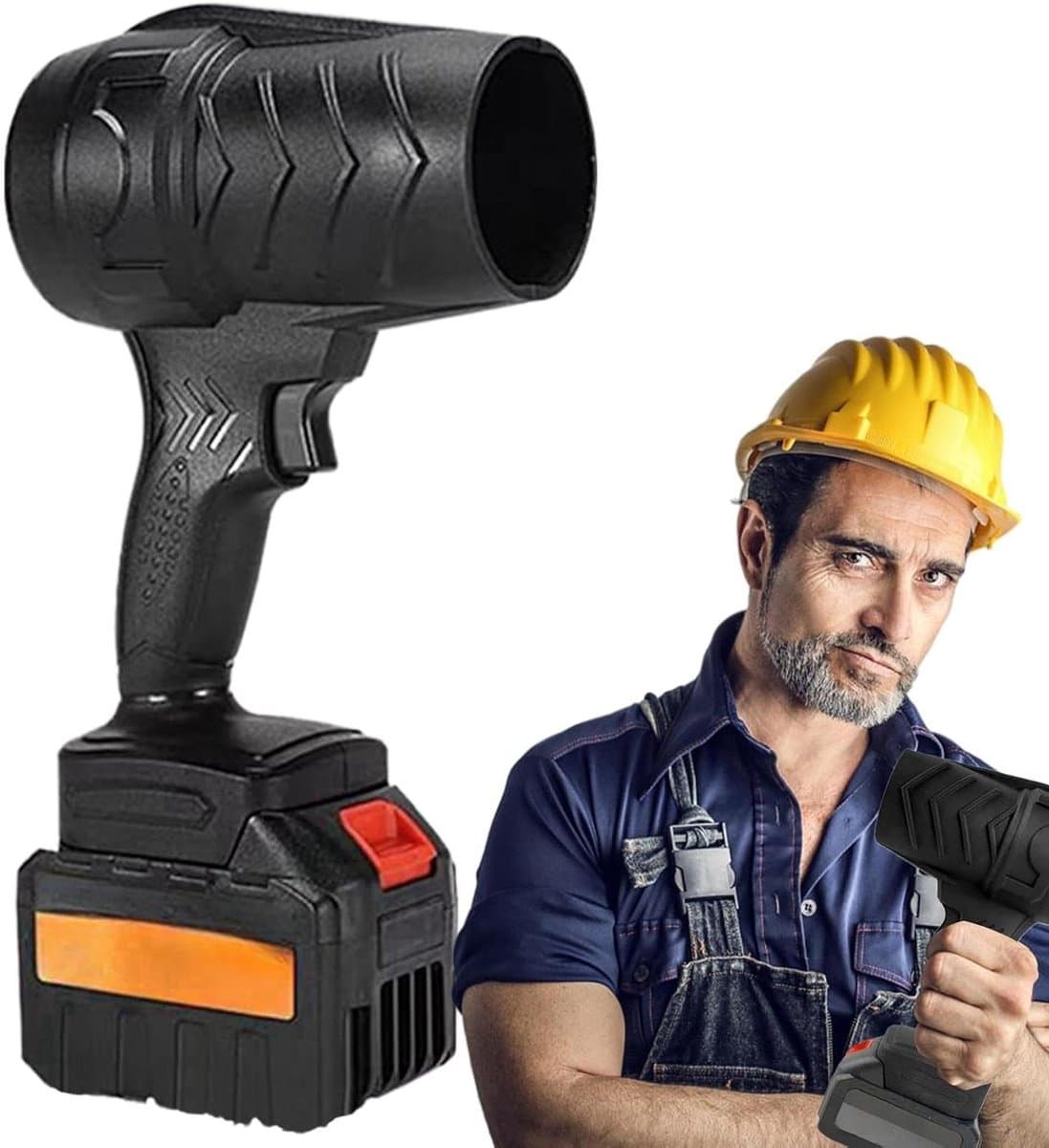 Elektronische Luchtstofplug - Draadloze Handventilator - Stof Verwijderen - Traploze Snelheid - 25 x 15 x 10 cm - Zwart — afbeelding 1