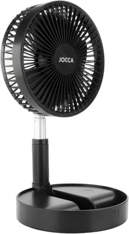 Staande Ventilator - Oplaadbare Ventilator - Thuis Koelte - Opvouwbaar Ontwerp - Tot 98 cm - Zwart — thumbnail 4