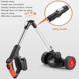 Elektrische Grasmaaier - Opvouwbare Grasmaaier - Gazon Onderhoud - Dual Wheel Assist - 30 cm Snijbreedte - Zwart — thumbnail 3