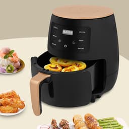 Hete Lucht Frituurpan - Airfryer Olievrij - Gezond Koken - Compacte Behuizing - 3.5 Liter - Zwart Goud — thumbnail 5