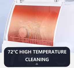 Mini Vaatwasser - Aanrecht Vaatwasser - Keuken Schoonmaken - 5 Programma's - Compact Model - Wit — thumbnail 3