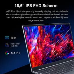 Ninkear A15 Plus Laptop -15,6 inch Full HD AMD Ryzen 7 5825U - 16GB DDR4 RAM - 1TB NVMe SSD - Radeon Vega 8 - Windows 11 - WiFi 6 - Donkergrijs — thumbnail 2