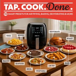 Digitale Airfryer - Hete Lucht Oven - Gezond Frituren - Programmeerbare Functies - 4 Liter Capaciteit - Zwart — thumbnail 3