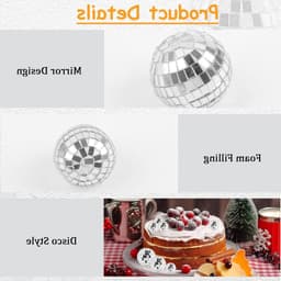 48 stuks kleine discoballen - Mini-facetballen - Spiegelbol - Met Touwtje - Klein Kerstballen - Disco Bal Bol - Feestje Discolamp Decoratie - Spiegelballen voor taartdecoratie — thumbnail 2