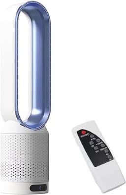 Moderne 2-in-1 torenventilator en bladloze luchtreiniger, bladloze ventilator voor thuis en kantoor, 90 graden oscillerend op voet met afstandsbediening, 8 snelheden, minuut — thumbnail 1