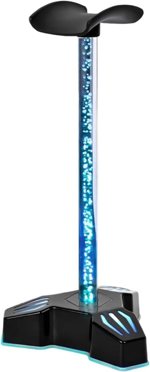 Hoofdtelefoonhouder - Koptelefoonstandaard Oplader - Bureau Organisatie - Dynamische RGB-verlichting - 273 x 141 x 54 cm - Zwart — afbeelding 1