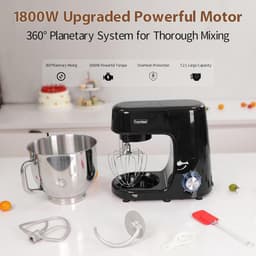 Keukenmachine - Mixer Kom - Bakken En Koken - Krachtige Motor - 7.2 Liter Kom - Zwart — thumbnail 4