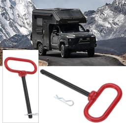 Dailygoods- Trekhaakpen 3/8 x 4 Inch - Trekhaak voor Aanhangwagens - Trekhaakpennen voor Grasmaaier - Slijtvast Koolstofstaal - Veiligheidsclip met Sterke Klemkracht — thumbnail 5