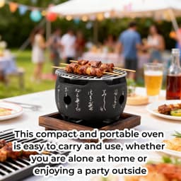 Dailygoods- Mini BBQ Grill Draagbaar - Houtskoolbarbecue - Aluminiumlegering - Grillrek - Snel opwarmend - Ideale kooktemperatuur - Barbecue — thumbnail 4