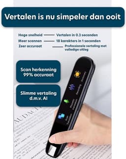 Scan Vertaalpen - Draagbare Handscanner voor Tekstvertaling - Offline Vertaalapparaat met Camera - Ondersteunt Engels Duits Frans Japans en Meer - Geschikt voor Reizen en Studie - Blauw — thumbnail 3