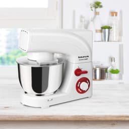 Mixer - Keukenmachine - Bakken en Koken - Krachtige 1200W Motor - 5.5 Liter Kom - Wit — thumbnail 2