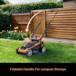 Accu grasmaaier - Draadloze maaier - Gazon onderhoud - Compact opvouwbaar - 32cm maaibreedte - Zwart — thumbnail 4