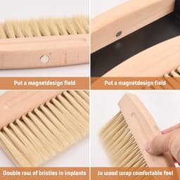 Kleine Bezem Set - Mini Veegset - Bureau Schoonmaken - Magnetische Bevestiging - Compact Formaat - Houtkleur — thumbnail 4
