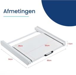 YOR® Tussenstuk Wasmachine Droger - Stapelkit - Tussenstuk Wasmachine en Droger - Tussenstuk Wasmachine Droger Zwart - Tussenstuk Wasmachine Droger Aeg - Wit - 54cm x 60cm x 8cm — thumbnail 7