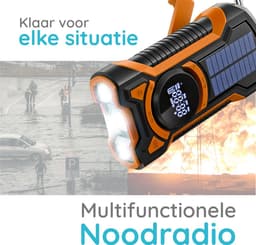 Just in Case noodradio Solar met Powerbank 5000 mAh – Opwindbaar & Zonne-energie – AM/FM Radio, Zaklamp & SOS – Voor Noodsituatie en Stroomuitval — thumbnail 5