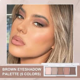 Nude oogschaduwpalet met 5 fluweelzachte, koelgetinte kleuren voor dagelijks gebruik en een natuurlijke make-up look — thumbnail 4