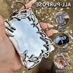 Unieke Irreguliere Fotolijst Sleutelhanger voor ID Kaarten, Badge Houder voor Studenten en Kantoorbenodigdheden van Electroplated Kunststof — thumbnail 4
