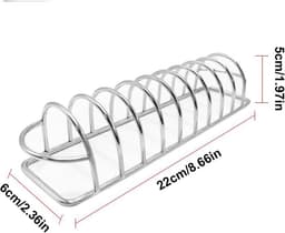 Rib Rack Grill, Large Bbq Rack, 8.66-Inch Compact Stainless Steel Non-Stick Frame, Cooking Tool for Outdoor Air Fryer Picnic Lawn Garden Use, Meal Prep, Events, or Weekend — thumbnail 7