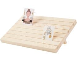 7 Slots Houten Oorbellen Displaystandaard, Oorbellen Kaarthouder met 2 Afneembare Pinnen, Organisator voor Sieraden en Oorbellen, 29 x 19 cm