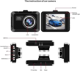 Dash Camera voor Auto's, FHD 720P DVR Auto Dashboard Camera met G-sensor Parking Monitor, Loop Recording, Bewegingsdetectie — thumbnail 5