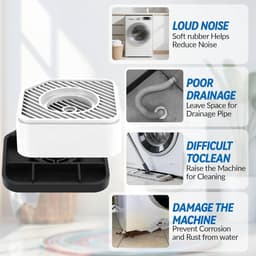 Trillingsdempers wasmachine - Trillingsdempers - Anti-vibration pads - Washing machine pads - Non-slip feet - 4.5cm height - Set of 4 - Kitchen stove riser - Dryer - Fridge - Dishwasher - Noise reduction - Wit — thumbnail 3