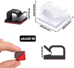 Transparante Mini Outdoor Kabelclips - 60 Stuks Zelfklevende Kabelhouders voor Kabels en Draden van 0.1 tot 0.5 cm, Ideaal voor Organisatie en Beveiliging van Kabels — thumbnail 5