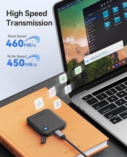 Draagbare SSD 4TB met 2-in-1 USB-C Kabel - Snelle Externe Solid State Drive voor Smartphone, Tablet en PC — thumbnail 4