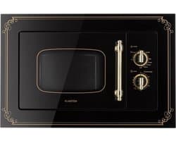 Klarstein Magnetron Victoria 20 inbouw retro, 20 L, 800 W Mikrowellen /1000 W grillvermogen, 3 Kombi functies, rvs, . Einbaurahmen, zwart - voor Keuken - Microwave - Combimagnetron - Microgolfoven