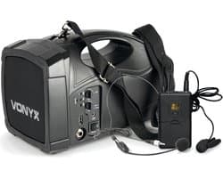 Portable speaker - Vonyx ST012 draagbare speaker met Bluetooth - Incl. draadloze headset microfoon