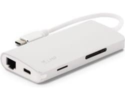 USB-C mini Dock 8-port with HDMI, 3x USB 3.0, Ethernet, SD/MicroSD, USB-C charging, Silver