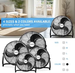 RFWR® Staande ventilator met verstelbare hellingshoek en 3 snelheden - 35/45/50 cm — thumbnail 5