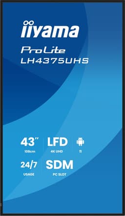 iiyama 43 inch 4K UHD professioneel 24/7-digitale signage-display met Android OS, Failover en Intel SDM-slot — thumbnail 5
