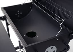 Barbecuetrolley MCW-F70, houtskool barbecue staander barbecue tuinbarbecue met dekselplateau, staal 103x93x70cm zwart — thumbnail 5