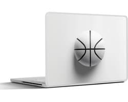 Laptop sticker - 14 inch - Basketbal - Wit - Schaduw - Lijnen - 32x5x23x5cm - Laptopstickers - Laptop skin - Cover