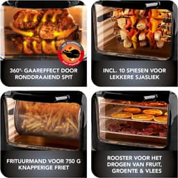 RFWR® Digitale XXL heteluchtfriteuse 9 liter – Frituren zonder vet, oven en draaigrill in één — thumbnail 6
