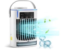 Mobiele airco zonder afvoer-mobiele airco zonder slang-3-in-1 mini-afvoerloze draagbare airconditioner-mobiele airco voor slaapkamer-3 windsnelheden, grote watertank, luchtkoeler voor slaapkamer, thuiskantoor-wit — afbeelding 1