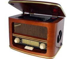 Roadstar HRA1500 UEMP Vintage Houten Hifi System - FM Radio, CD speler en USB