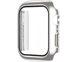 Screenprotector watch case - hoesje - geschikt voor Apple Watch Series 7 en 8 - 41 mm - zilver