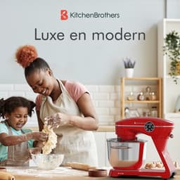 KitchenBrothers Keukenrobot - Keukenmachine - Touch Display en Timer - BPA-vrij - 6,2L - 1800W - Keukenmixer - Aluminium - Rood — thumbnail 2