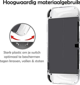 Hoes Geschikt voor Nintendo Switch OLED Case Hoesje Schokproof - Bescherm Hoes Geschikt voor Nintendo Switch OLED Hoes Hard Cover - Transparant — thumbnail 7