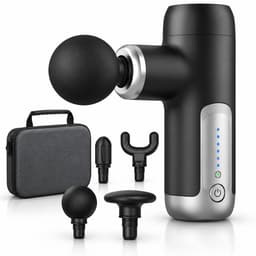 VHV - Massage gun - Spiermassager - Uitgerust met 4 massagekoppen - 6 intensiteitsniveaus - Zwart - Massage pistool - Opbergcase - Krachtig en Draadloos Sport en Relax Massage Apparaat — thumbnail 1