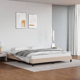 Bedframe cappuccino-bruin, 180 x 200 cm, kunstleer, bedframe voor slaapkamer, familiebed, logeerkamer, hotelbedframe voor slaapkamer, hotel, logeerkamer — thumbnail 1
