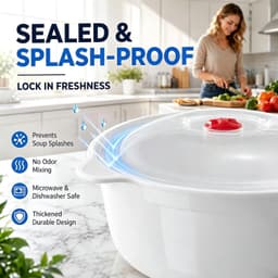 Magnetron servies set 6-delig - 900-1600 ml - met deksel - ideaal voor verwarmen en bewaren - ShopVlot — thumbnail 5