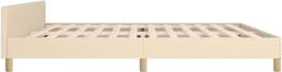 Bedframe met hoofdeinde, crèmekleurig, 200 x 200 cm, stoffen bed voor slaapkamer, hotel, logeerkamer, slaapkamer, logeerkamer — thumbnail 4