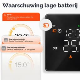 Thermostaat WiFi 503, werkt op batterijen, zwart, voor gasketel, wand- of inbouwmontage, Box 502 en 503, wekelijkse programmering, touch-display 120 x 86 mm, app-bediening en handleiding — thumbnail 5