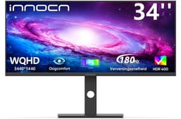 INNOCN 34 inch Ultrawide IPS Gaming Monitor 180Hz & 1ms FreeSync - WQHD 3440x1440 - HDR400 - 99% sRGB - In Hoogte Verstelbaar - Blauwlichtfilter — thumbnail 1