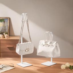 Pickpiff 3 Pack Purse Holder Handtas Display Stand: Wit Hanger Rack voor Tassen, Portemonnees en Krans, Verstelbare Haak Stand voor Tafelblad, Kast en Retail Gebruik voor Leveranciers — thumbnail 2