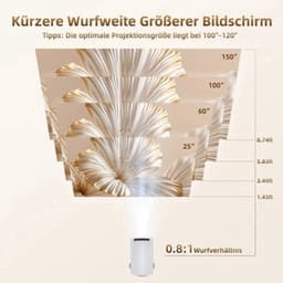 Beamer 1280 X 720 LED Draagbaar - WiFi 6 Bluetooth Android 11 - 4K Ondersteuning 5W Luidspreker - Voor Thuisbioscoop Gaming Zakelijk — thumbnail 5