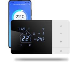 Wifi-Thermostaat – 2-draads – Slimme Temperatuurregeling – Tuya-app – Dagelijks Programmeerbaar – Compatibel met Google Assistant en Alexa – 3A – Voor 503-inbouwdozen